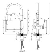 Comfort Смеситель для кухни, гиб.излив 206мм фильтр.воды, р/ОД, хром/желтый, LM, арт-LM3074C-Yellow — фото 2, Смесители для кухни