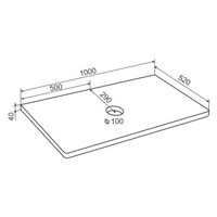 Столешница из массива NORDIC 100 см /ясень/ с отв. под раковину/AQUA DE MARCO 4100CNOR/Y — фото 7, Столешницы под раковину