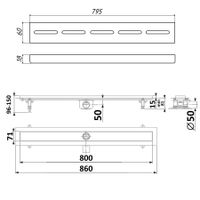 К-т водоотводящий желоб DP20-800 из нержавеющей стали + Декор. решетка SG20-800 арт-DP20800-SG20800 — фото 7, Душевые лотки