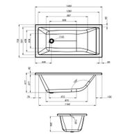 Товар: W93A-140-070W-A Gem Ванна акриловая 140х70 см - фото 7 W93A-140-070W-A Gem Ванна акриловая 140х70 см — фото 7, Акриловые ванны