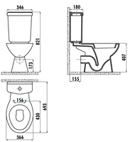 CREAVIT PITTA Бачок PA410.00000 арт-PA410-00CB00E-0000 — фото 1, Комплектующие для туалета