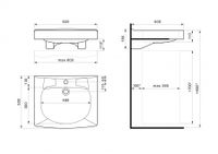 ПИЛОТ Умывальник 50/60 см. над стир.машиной, хр.кольцо, САНТЕК арт-1WH110569 — фото 10, Раковины подвесные