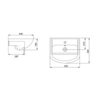 Умывальник на мебель Акватон, 50 см. с обрамлением перелива. SANTERI арт-131201S0011B0 — фото 3, Раковины встраиваемые сверху