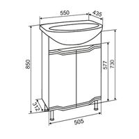 Тумба напольная VIKTORIA 55 / AQUA DE MARCO 2055CVIC/EL/2 — фото 11, Тумбы под раковину
