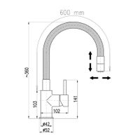 SE919.5/10CMATC SENA - смеситель кухонный, ЧЕРНЫЙ МАТОВЫЙ/ХРОМ — фото 2, Смесители для кухни