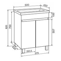 Тумба напольная SYDNEY 60 / AQUA DE MARCO 2060WCSYD — фото 10, Тумбы под раковину