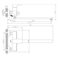 Смеситель для ванны с длинным изливом BRIZ, BRI20-320 — фото 3, Смеситель для ванны