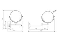 Товар: AQ4910BGM зеркало косметическое настенное 3х, оружейная сталь - фото 2 AQ4910BGM зеркало косметическое настенное 3х, оружейная сталь — фото 2, Косметические зеркала