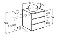 THE GAP модуль для раковины 600 мм, 585x453x741 мм, с 3 ящиками, набор ножек 7.8168.2.733.9 приобрет арт-A857404402 — фото 12, Тумбы под раковину