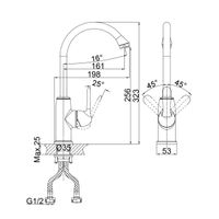 Товар: Смеситель для кухни D&K Rhein , хром арт-DA1342401 - фото 2 Смеситель для кухни D&K Rhein , хром арт-DA1342401 — фото 2, Смесители для кухни