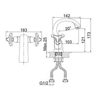 Товар: Смеситель для раковины D&K Hessen , хром арт-DA1382141 - фото 3 Смеситель для раковины D&K Hessen , хром арт-DA1382141 — фото 3, Смесители для раковины