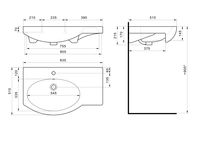 Товар: Раковина SANTEK Коралл 83 мебельная белый арт-WH110228 - фото 8 Раковина SANTEK Коралл 83 мебельная белый арт-WH110228 — фото 8, Раковины подвесные
