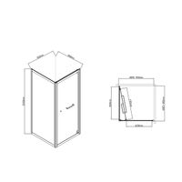 Душевой уголок с поворотной дверью Stile , 900*900, черный, стекло прозрачное, левый арт-VSS-2ST9090CLB-L — фото 4, Квадратные душевые уголки