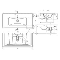 ЭЙФОРИЯ, 100 см, мебельный умывальник, керамический, Dreja арт-641235 — фото 5, Раковины подвесные