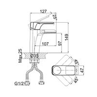 Товар: Смеситель для раковины D&K Berlin , белый арт-DA1432816 - фото 2 Смеситель для раковины D&K Berlin , белый арт-DA1432816 — фото 2, Смесители для раковины