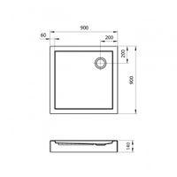ПАЛЕРМО Поддон акриловый квадрат 90Х90 белый (сифон, регулируемые ножки) 1WH302476 — фото 9, Акриловые душевые поддоны