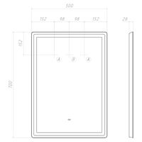 Зеркало с подсветкой VIGO Geometry Classic 500 арт-070 — фото 8, Зеркала в ванную комнату