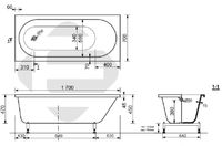 Ванна из искусственного камня Aquanet Lotos Stone 170x70 AQ-00348172 — фото 3, Акриловые ванны