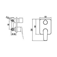 Bronx Смеситель для раковины, встр.,р/ОД графит, LM, арт-LM3728GM — фото 2, Смеситель для душа