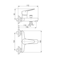 Смеситель Victoria для ванны, VI254.5 — фото 2, Смеситель для ванны