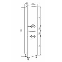 Шкаф-пенал напольный ELEGANSE 40 /хром/правый/ AQUA DE MARCO 3040CELE/R — фото 5, Шкафы для ванной