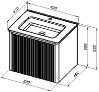 Тумба под раковину Allen Brau Gravity 60 1.370016.PGM платина матовый — фото 11, Тумбы под раковину