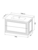 Тумба с умывальником, подвесная, 100 см, темно-серый, Oxford Neo, IDDIS, арт-OXN10D0i95K — фото 3, Тумбы с раковиной