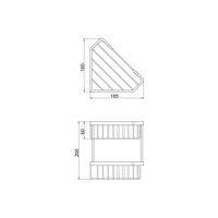 BASKET Решетка двойная угловая 18,5x18,5хh20 см., хром VR.GFT-9053.CR — фото 2, Полки для ванной и душа