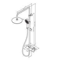 F0785A444 X-Joy, душ.система: см-ль д/душа с ТМС, душ.штанга,верхний душ 220мм, ручн душ, роз.золо — фото 9, Душевые системы