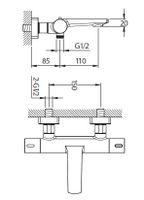 CREAVIT Cмеситель термостатический для ванны арт-TS2505 — фото 2, Смеситель для ванны