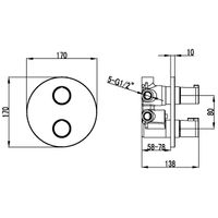 Yeti Смеситель для ванны и душа, встраиваемый, Терм, хром, LM, арт-LM7828C — фото 2, Смеситель для душа
