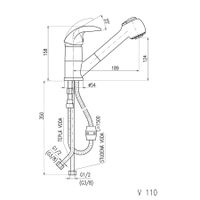 Товар: V110.5 VLTAVA - смеситель кухонный с вынимающимся душем - фото 2 V110.5 VLTAVA - смеситель кухонный с вынимающимся душем — фото 2, Смесители для кухни