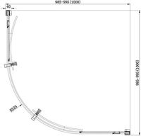 Душевой уголок Aquanet Delta 100x100, R550, прозрачное стекло арт-NPE2142 — фото 10, Душевые уголки четверть круга