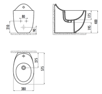 CREAVIT FOGLIA Биде арт-FG500-00CB00E-0000 — фото 2, Биде подвесные