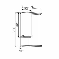 Зеркальный шкаф VIKTORIA 45 /левый/ AQUA DE MARCO 1045CVIC — фото 9, Зеркальные шкафы в ванную