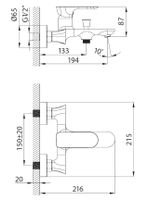 CREAVIT Cмеситель для ванны PURE арт-PR2500 — фото 2, Смеситель для ванны