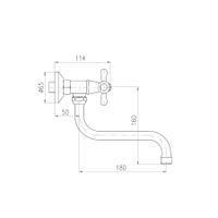 MK101.5/21BZ MORAVA RETRO - смеситель кухонный настенный, ЦВЕТ БЕЛЫЙ ГЛЯНЦЕВЫЙ/ЗОЛОТО — фото 2, Смесители для кухни