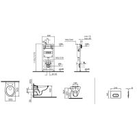 Комплект унитаза с инсталляцией Vitra Normus с сиденьем и кнопкой смыва Белой арт-9773B003-7201 — фото 2, Комплекты унитаз + инсталляция