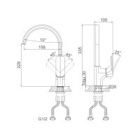 Смеситель для кухни D&K Berlin , черный арт-DA1432425 — фото 1, Смесители для кухни