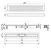 Товар: К-т водоотводящий желоб SP10-700 из пластика, с порогами из нерж. стали + Декор. решетка PC10-700 арт-SP10700-PC10700 - фото 7 К-т водоотводящий желоб SP10-700 из пластика, с порогами из нерж. стали + Декор. решетка PC10-700 арт-SP10700-PC10700 — фото 7, Душевые лотки