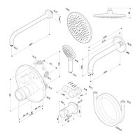 FT85A3RH30 X-Joy, набор: встроеный см-ль с ТМС, излив, верхний душ 220 мм, ручн.душ, хром — фото 9, Встраиваемые душевые комплекты