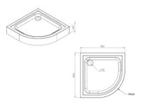 W90T-401-080W Gem душевой поддон 80х80 с сифоном, белый — фото 1, Акриловые душевые поддоны