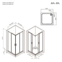 Товар: Gem душевое огражд квадратн.,раздвиж.двери 80x80 черный мат.,стекло прозрачн арт-W90G-403-8080-BT - фото 7 Gem душевое огражд квадратн.,раздвиж.двери 80x80 черный мат.,стекло прозрачн арт-W90G-403-8080-BT — фото 7, Квадратные душевые уголки