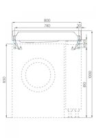 Раковина РЕЙН 80, белая арт-1A72113KRW010 — фото 4, Раковины на стиральную машину