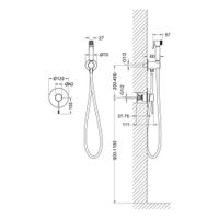 Смеситель встроенный с гигиеническим душем Timo Saona 2389/19SM розовое золото — фото 3, Гигиенические души