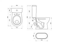 Унитаз-компакт "Орион" косой выпуск, с кнопочной арматурой и сиденьем SANTERI 1P4008S0000BF — фото 9, Напольные унитазы