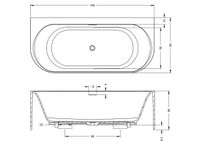 B131001105 VALOR Ванна 180x80 BACK2WALL белая матовая RIHO — фото 2, Ванны из искусственного камня