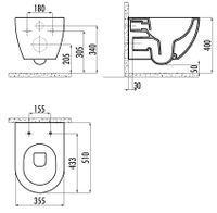 CREAVIT FREE Унитаз подвесной безободковый с биде ЗЕЛЕНЫЙ НИЛ МАТОВЫЙ арт-FE322-00NY00E-0000 — фото 3, Подвесные унитазы