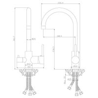 Z35 Смеситель для кухни, выс.пов.излив 194мм фильтр воды, р/ОД, хром, ROS, арт-Z35-28 — фото 2, Смесители для кухни
