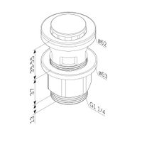 F0700P44 Донный клапан нажимной универсальный, розовое золото — фото 2, Донные клапаны